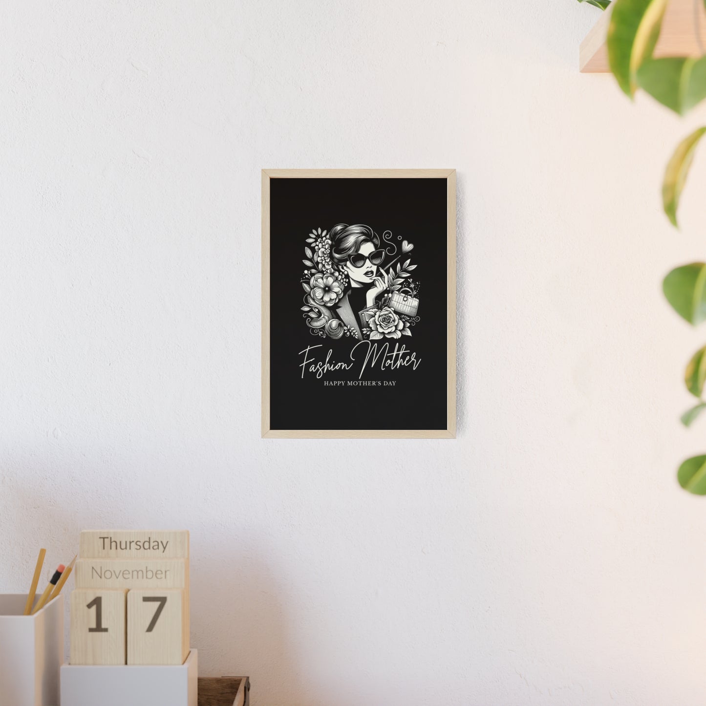 Elegant Fashion Mother Wall Art - Stylish Mother's Day Gift | Chic Black & White Home Decor | Trendy Art Print for Fashion-Loving Moms