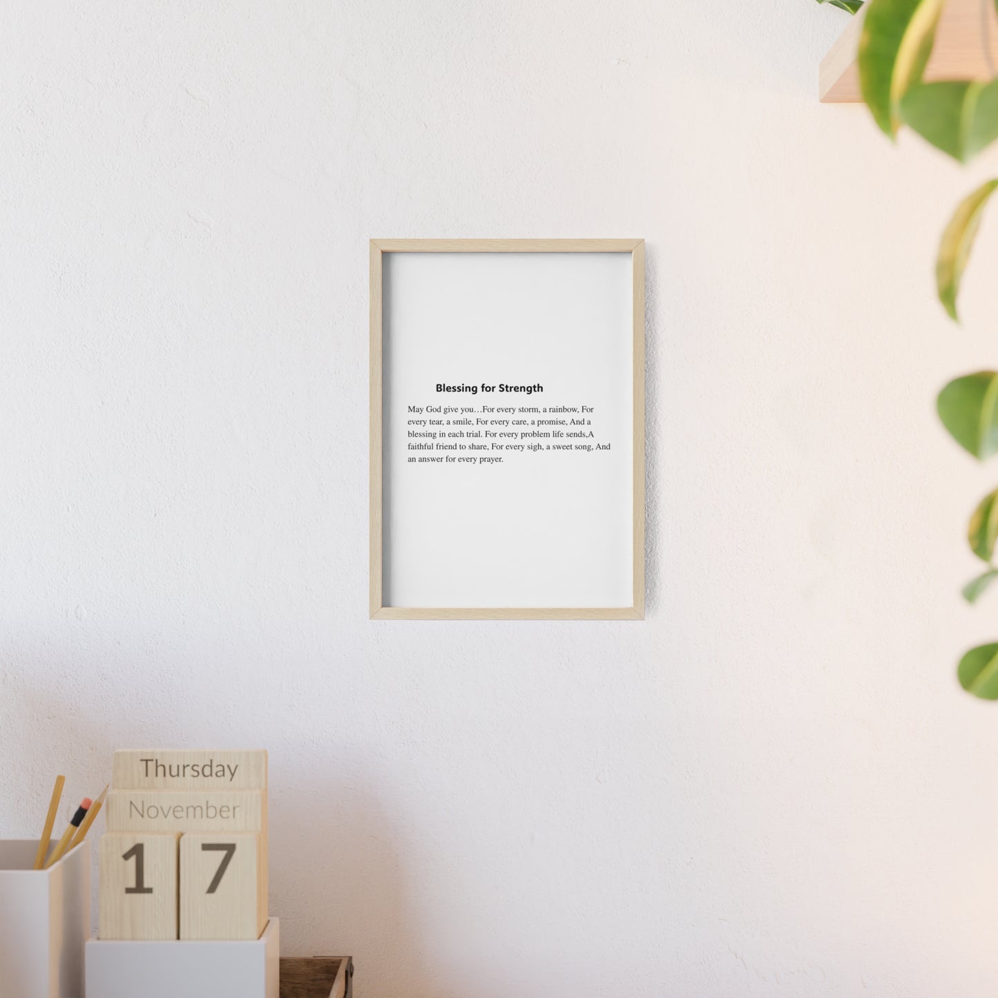 Blessing of Strength Irish Quote Frame Celtic Wall Art Motivational Print Irish Wisdom Home Decor Inspirational Gift for Him Her