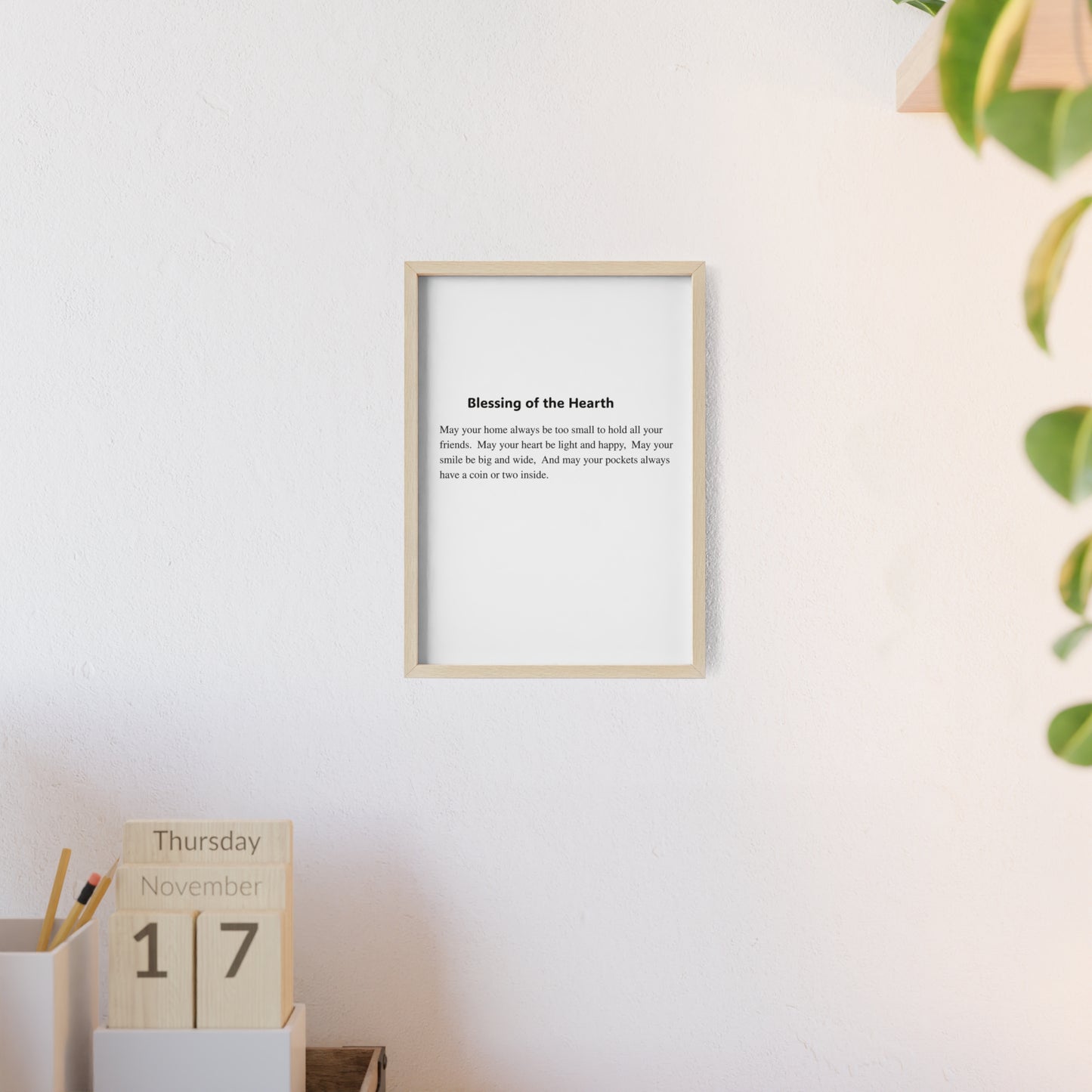 Framed Poster, Irish Blessing of the Hearth Quote Frame, Wall Art Decor, Home Blessing Gift, Inspirational Wall Hanging, Religious Quote