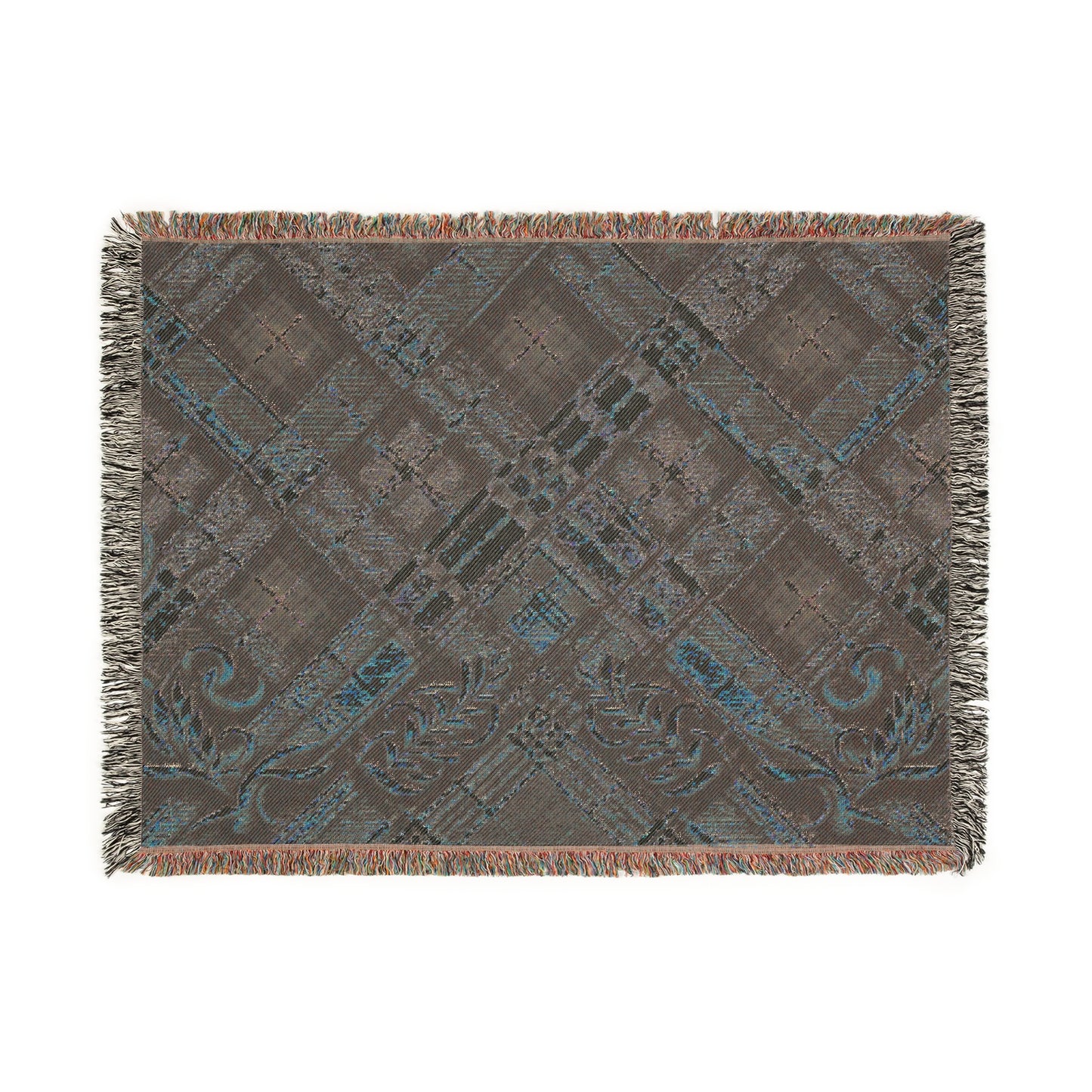 3 Woven Blanket - Bird & Floral Throw, Lightweight Cozy Decor, Beige Black Handmade Gift, Soft Blanket, Home Accent, Bird Lover Gift, Floral