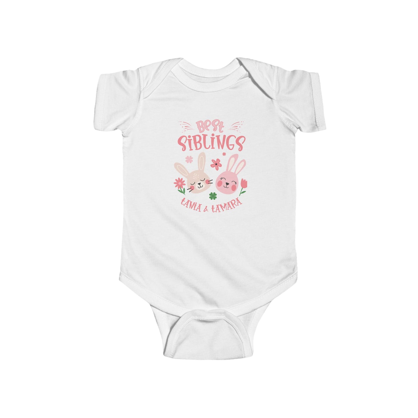 Easter Siblings Infant T-Shirt - Cute Personalized Bunny Tee for Kids | Custom Easter Outfit | Matching Sibling Shirt | Baby & Toddler Gift