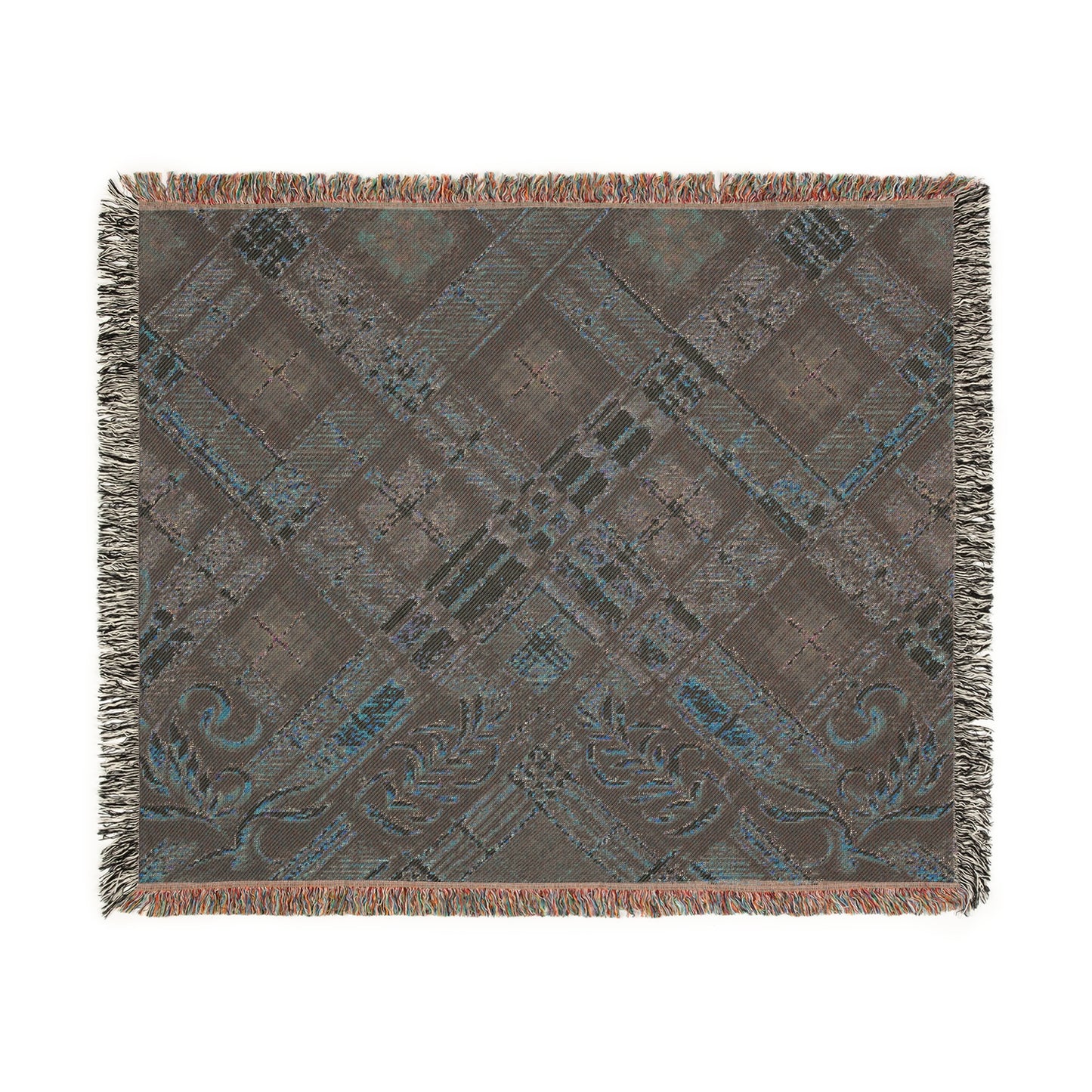 3 Woven Blanket - Bird & Floral Throw, Lightweight Cozy Decor, Beige Black Handmade Gift, Soft Blanket, Home Accent, Bird Lover Gift, Floral