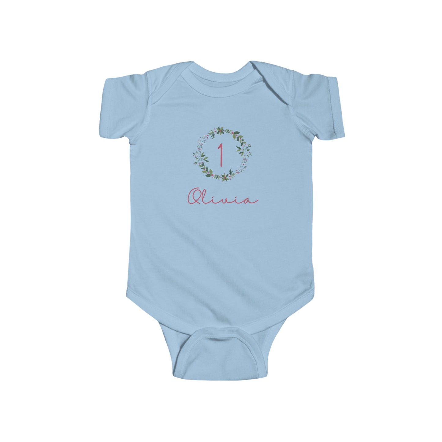 Custom Name 1st Birthday Infant Bodysuit, Personalized Pink/Blue Baby Shirt, Party Outfit Gift, Newborn Clothing, Customizable Toddler Tee