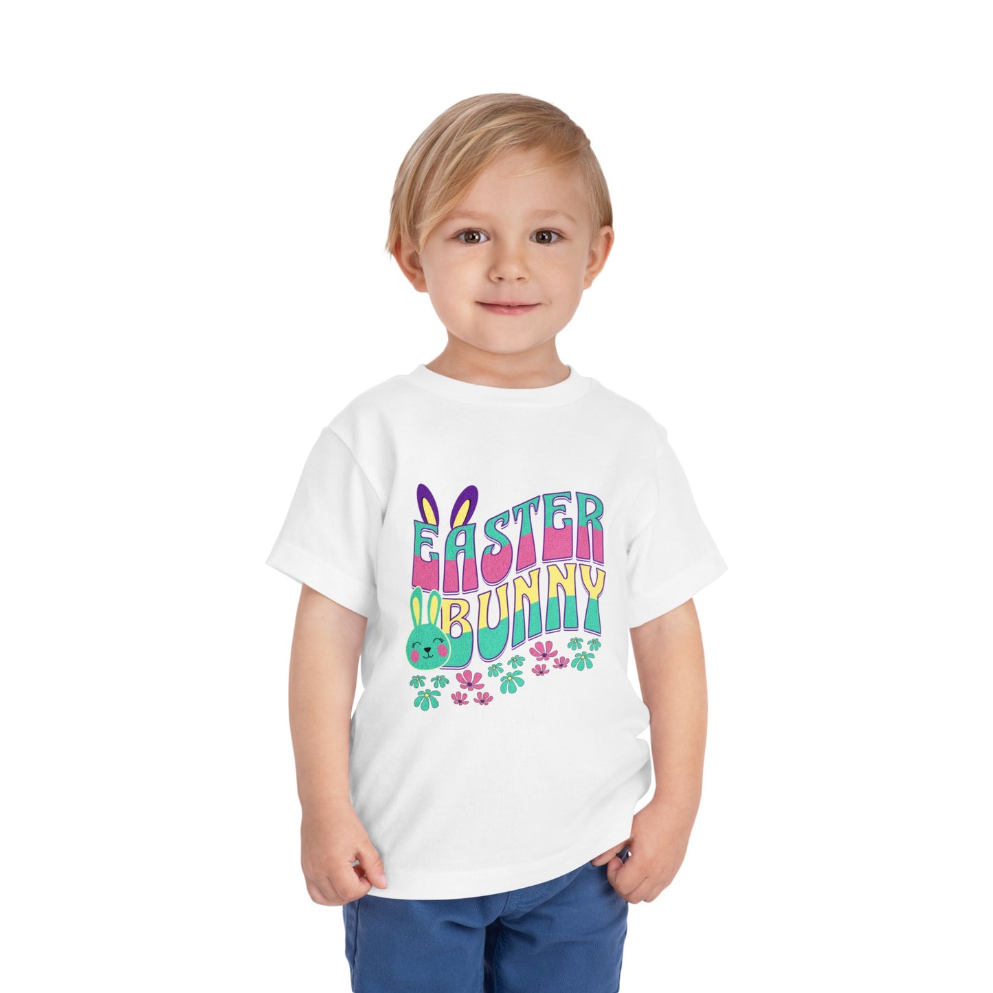 Easter Bunny Toddler T-Shirt | Cute Pastel Bunny Tee for Kids | Spring Outfit | Easter Egg Hunt Shirt | Retro Easter Gift for Baby & Toddler