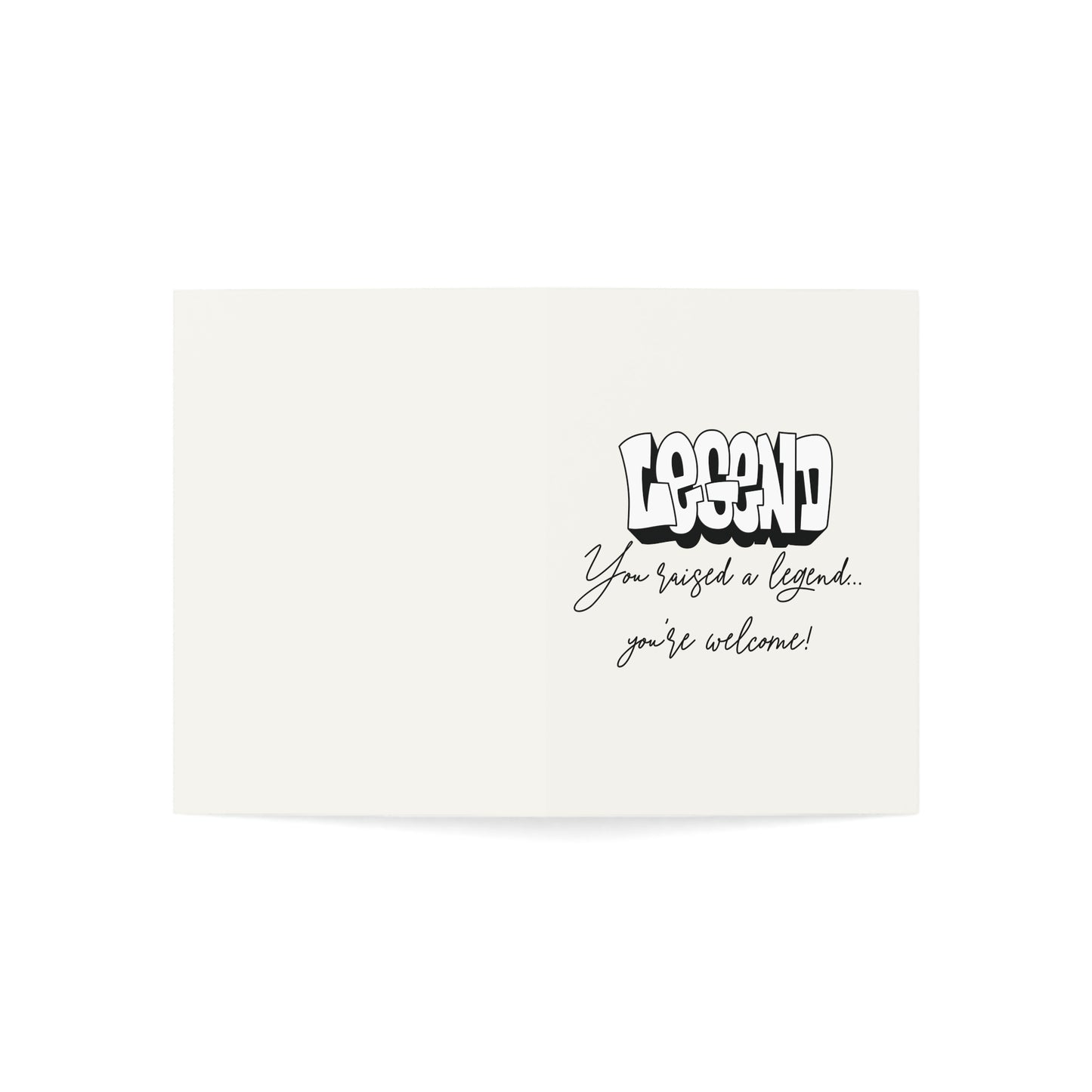 LEGEND Greeting Card Funny & Unique Card for Birthdays, Celebrations, and Special Moments Bold Typography Design Personalized Gift Idea